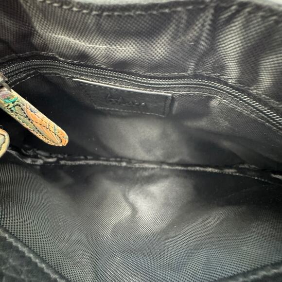 Solace Artsy Art To Wear Black Pebbled Buttery Soft Leather Boho Purse - Picture 11 of 14